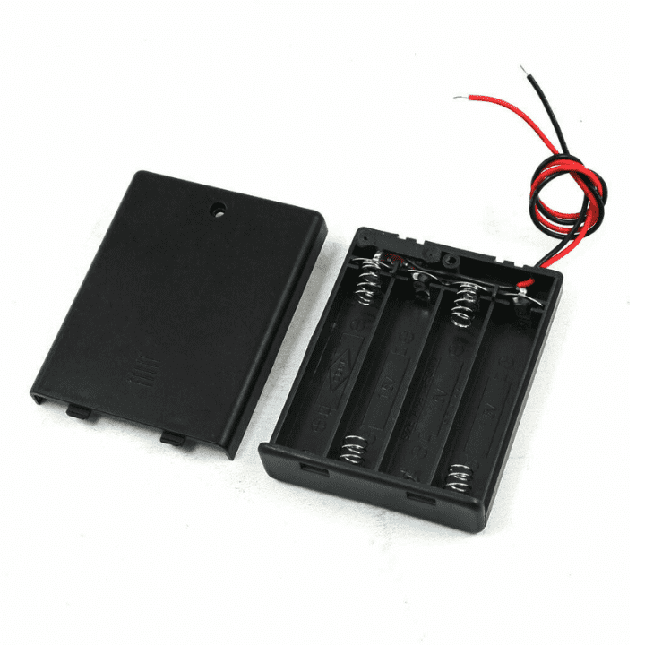 4 x 1.5V AAA battery holder with cover and On/Off Switch-Robocraze