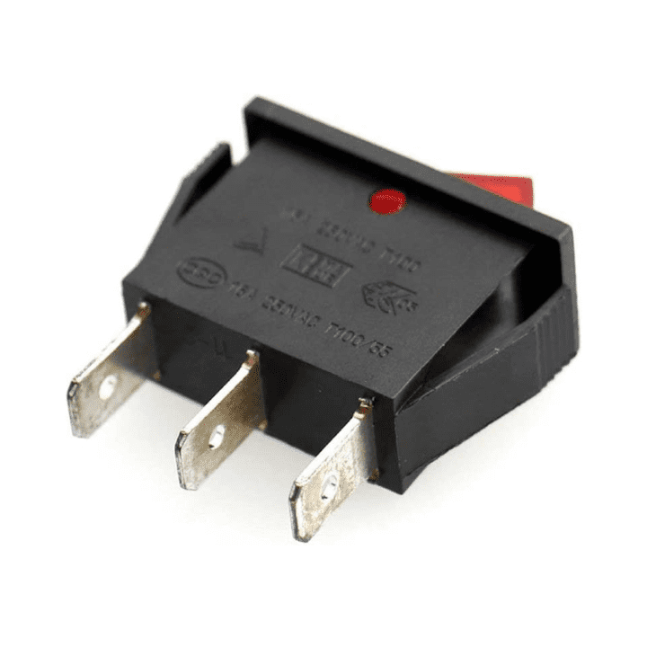 Rocker switch 16A 250V SPDT 3PIN Red LED-Robocraze