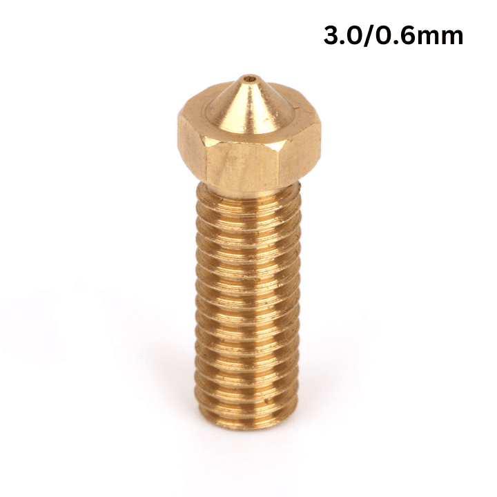 V6 Volcano Brass Extruder Nozzle 3.0mm x 0.6mm – Essential 3D Printing Parts for efficient material flow.-Robocraze