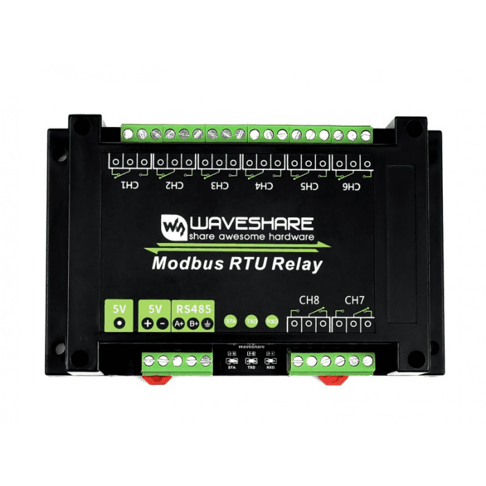 Waveshare Modbus RTU 8CH Relay Module RS485 – 8CH RS485 relay for automation. -Relay Module -Robocraze