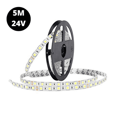 24V RGB 5050 SMD LED Strip Flexible 5M/Roll NO Waterproof-Robocraze