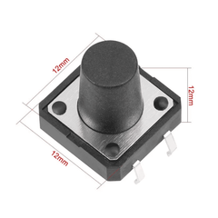 4-Pins DIP Momentary Square Tactile Push Button (5pcs, 12x12x12mm) – Compact push buttons - Mini Switch - Robocraze