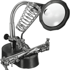 Helping Hand Magnifier LED Glass – Multi-functional tool for soldering – magnifier tool - Hand Tool - Robocraze