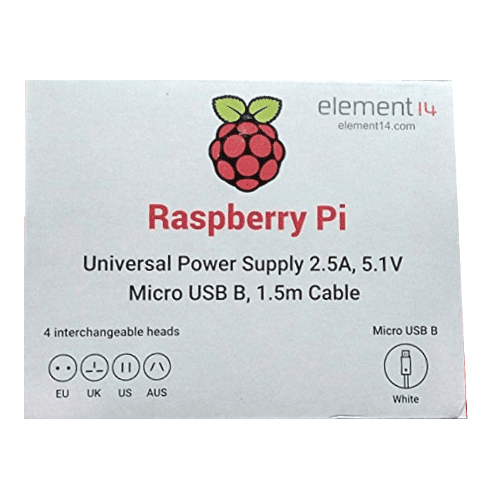 5.1V, 2.5A Raspberry Pi 3B Stontronics Adapter (White)-Robocraze
