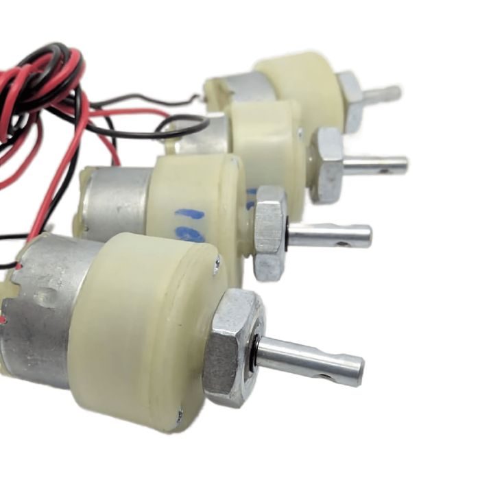 4 Pieces 7X4cm Robot Wheels + 4 Pieces 200 RPM DC Gear Motor, for science projects – Electric Motors - Robocraze