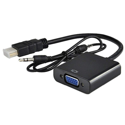 HDMI to VGA Converter with Audio - Black-Robocraze