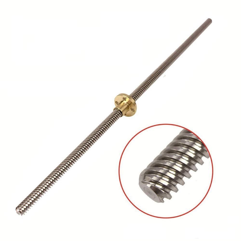 Trapezoidal Screw 300mm with Copper Nut – High-precision 3D Printing Parts.-Robocraze