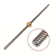 Trapezoidal Screw 300mm with Copper Nut – High-precision 3D Printing Parts.-Robocraze