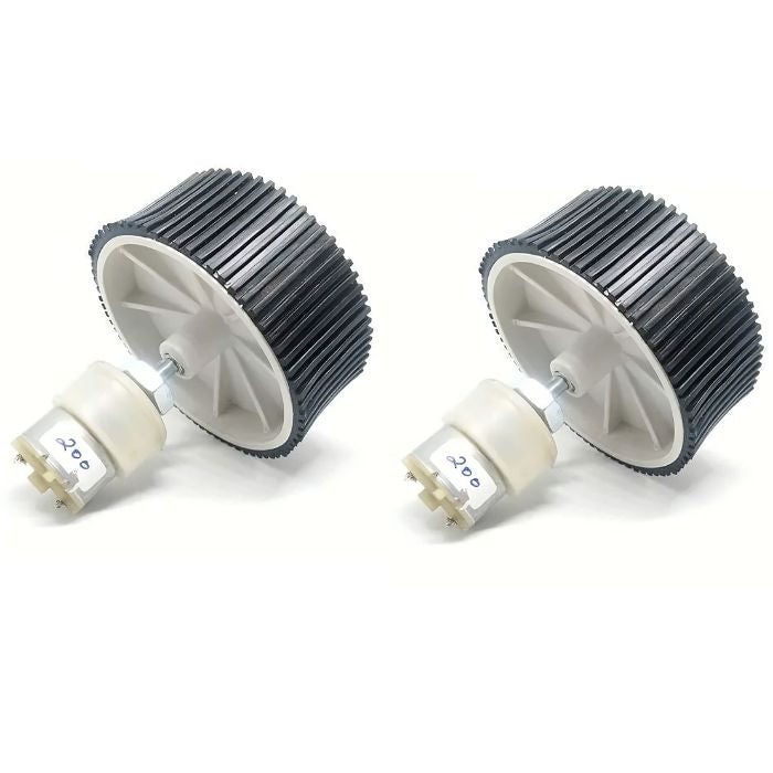 200 RPM DC Gear Motor + 10X4cm Wheel (Set of 2), smooth drive for smart robots – Electric Motors - Robocraze