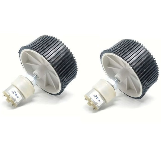 200 RPM DC Gear Motor + 10X4cm Wheel (Set of 2), smooth drive for smart robots – Electric Motors - Robocraze