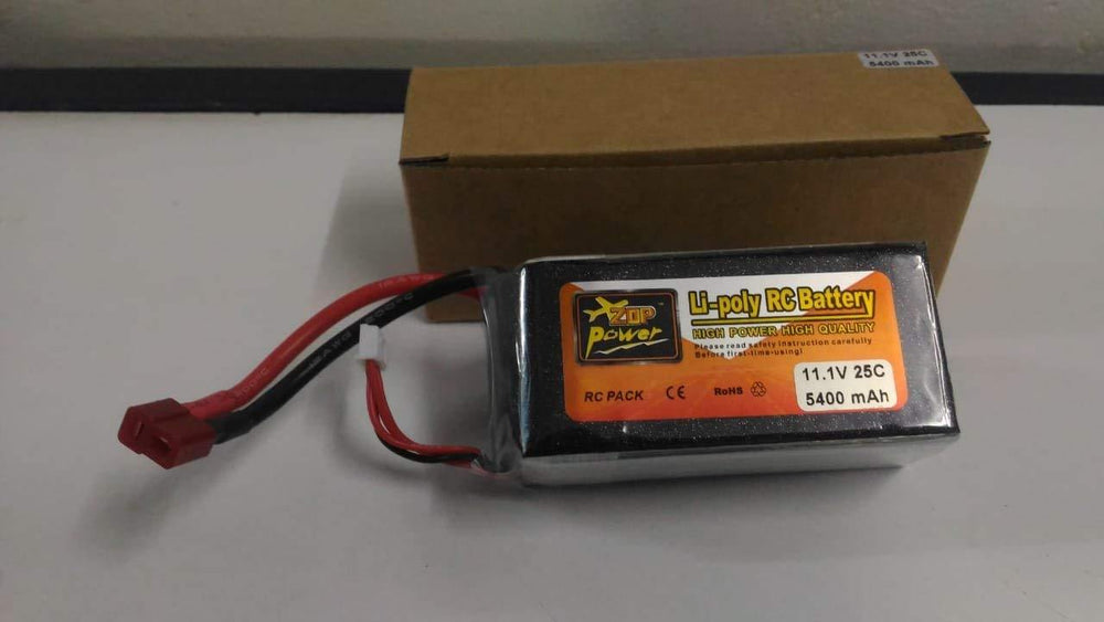 11.1V 5400mAh LiPo Drone Battery for FPV Aircraft Models, RC Drones, and Quadcopters - DIY Drone Parts - Robocraze