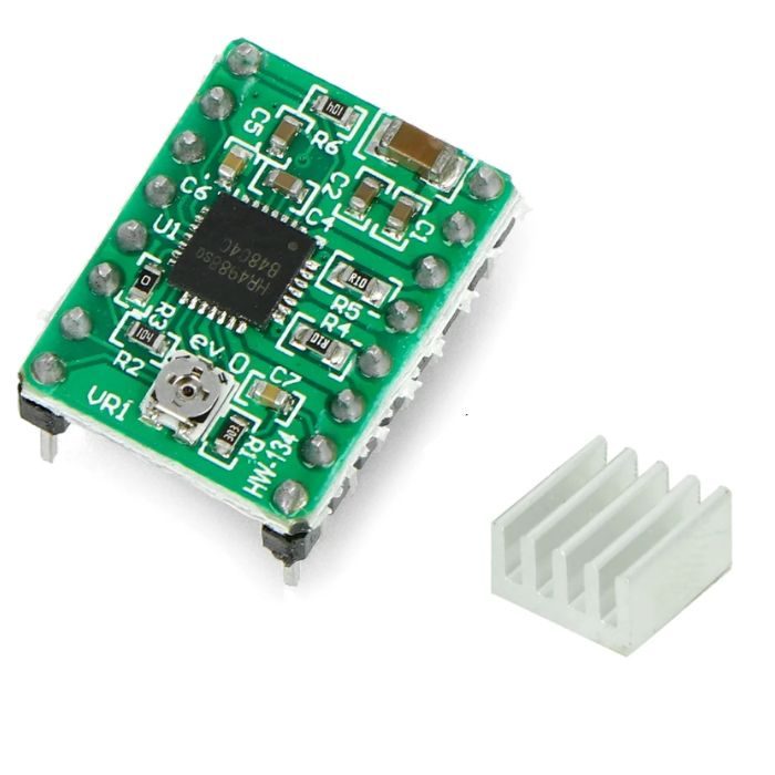 A4988 Stepper Motor Driver Module with Heat Sink For 3D Printer (Green)