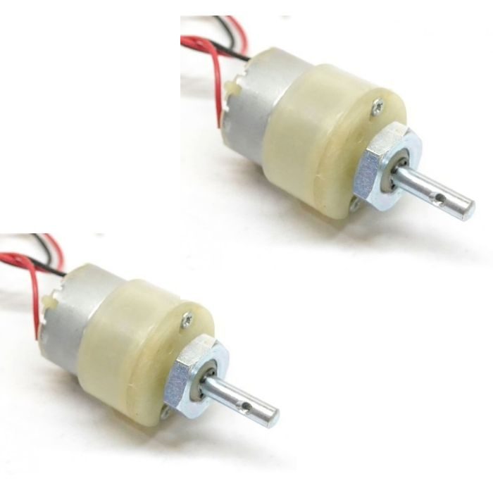 200 RPM DC Gear Motor + 10X4cm Wheel (Set of 2), smooth drive for smart robots – Electric Motors - Robocraze