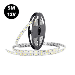 12V Warm White 5050 SMD LED Strip 5M Waterproof – Flexible LED strip - Electronic Components - Robocraze