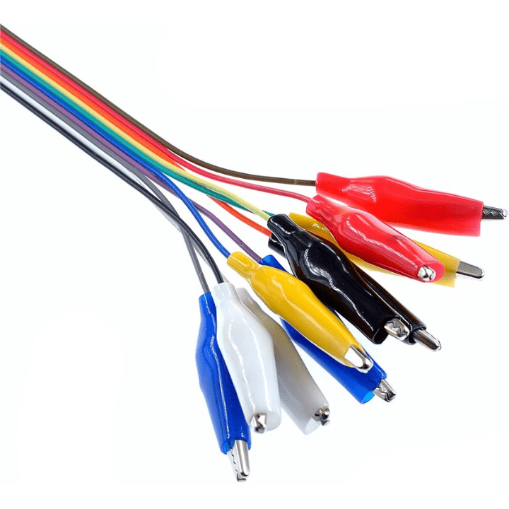 10-Pin Alligator Clip to Male Jumper Wire (20cm) – Ideal for test leads & prototyping. Electronic Components - Robocraze