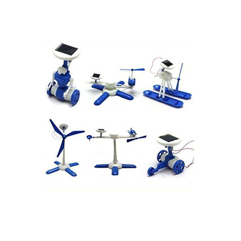 6 in 1 Rechargeable Solar Power DIY Robots Kit-Robocraze