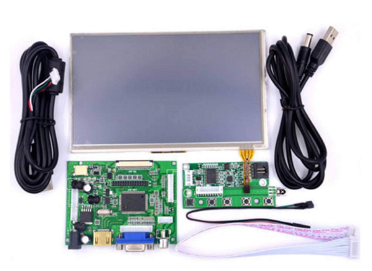 7inch Raspberry Pi LCD Touch Screen Display with Kit HDMI VGA Input Driver Board-Robocraze