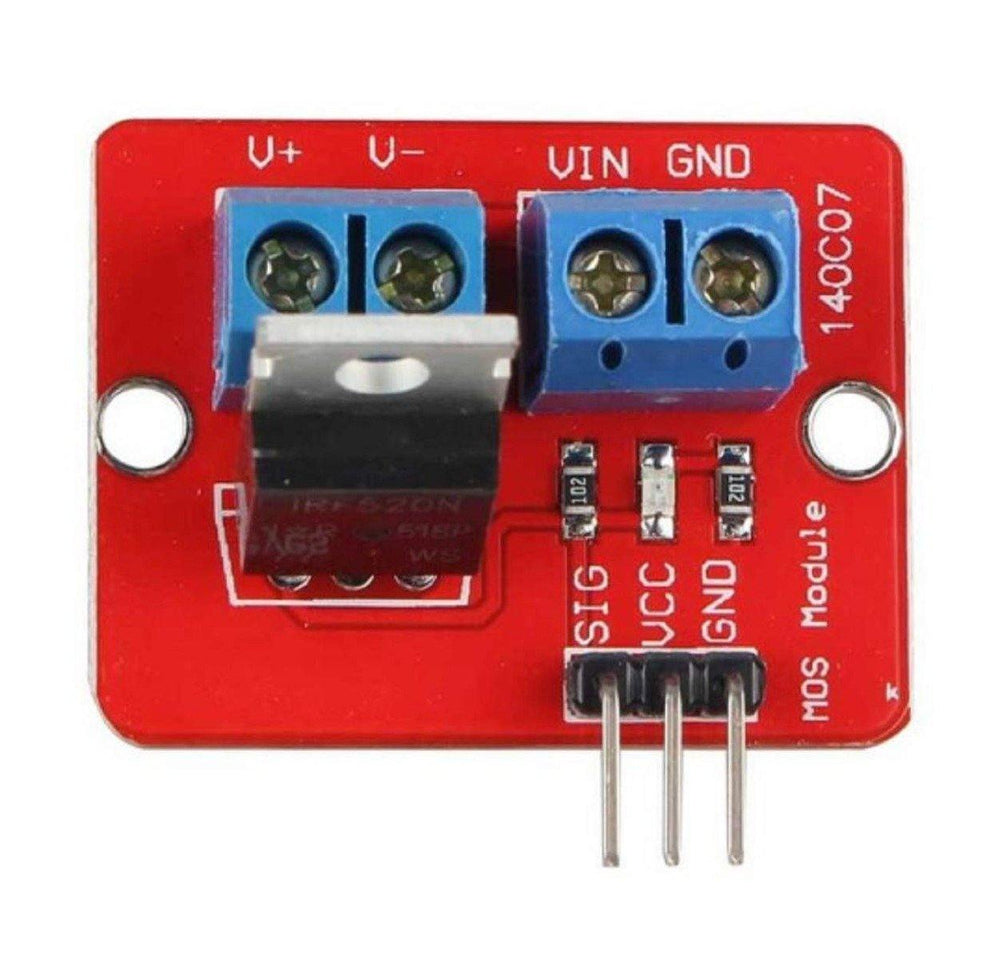 Arduino IRF520 MOSFET Module – Efficient module for high-power load control in electronics. -Arduino Boards -Robocraze