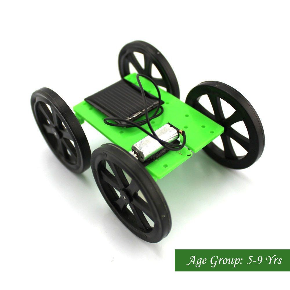 DIY Mini Solar Car Kit 4 Wheel Drive (Green Chassis)-picture-21
