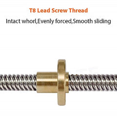 Trapezoidal Screw 300mm with Copper Nut – High-precision 3D Printing Parts.-Robocraze