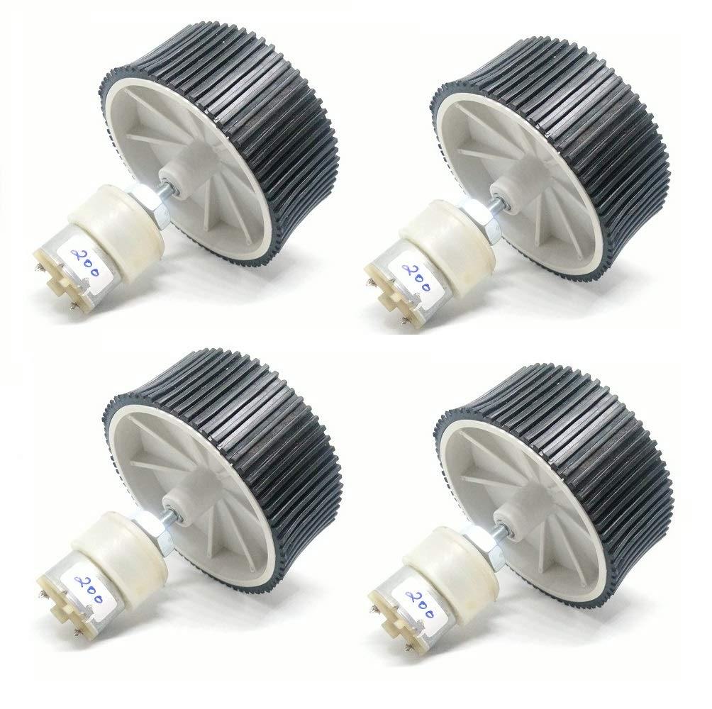 200 RPM GEAR MOTOR+10X4 WHEEL - SET OF 4-Robocraze