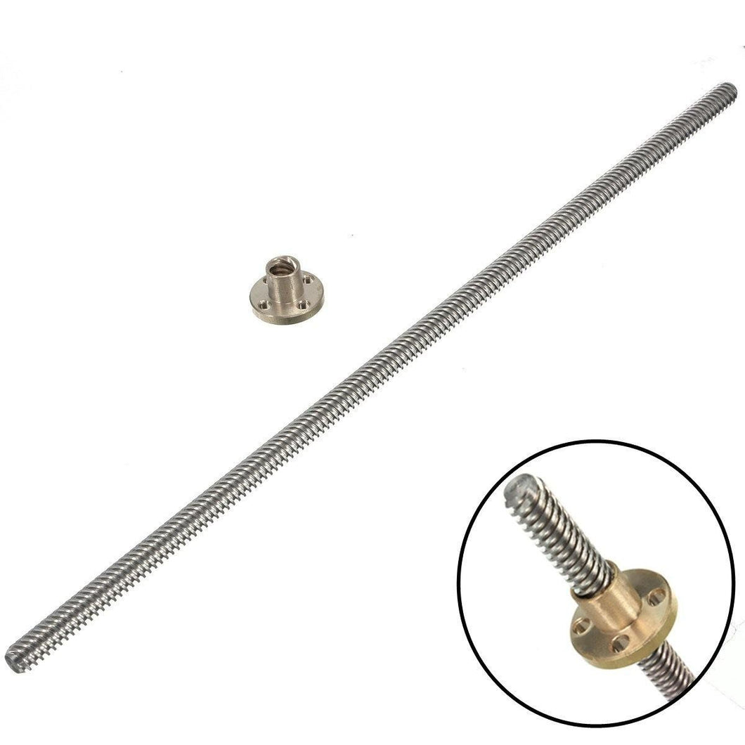 Trapezoidal Screw 500mm rod with Copper Nut-Robocraze