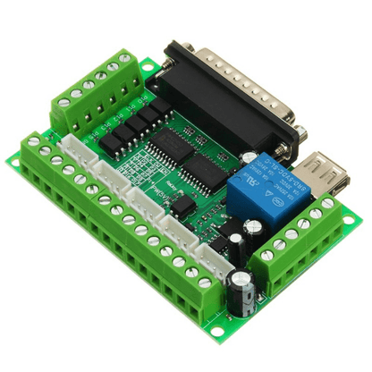 MACH3 Interface Board CNC 5 Axis with Optocoupler for Stepper Motor Driver with male to male USB Cable-Robocraze