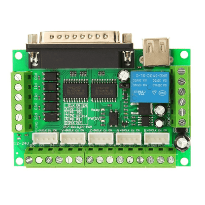 MACH3 Interface Board CNC 5 Axis with Optocoupler for Stepper Motor Driver with male to male USB Cable-Robocraze