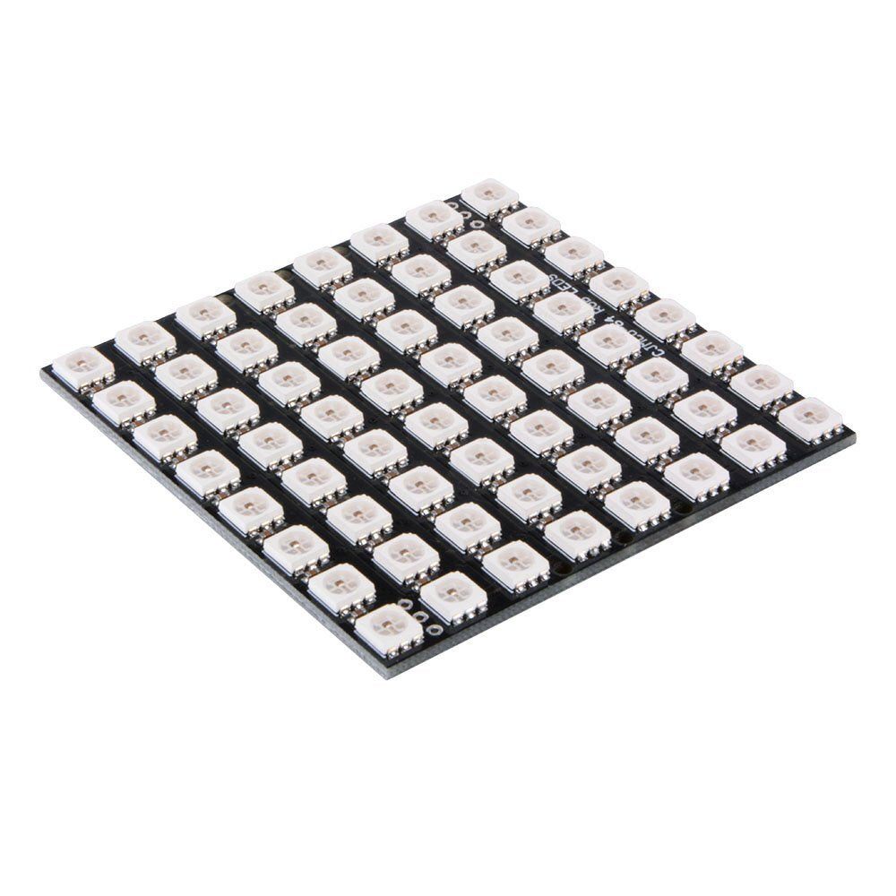 WS2812 64 Bit RGB LED Matrix – Large programmable LED display for lighting effects - Electronic Components - Robocraze