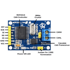 MCP2515 CAN Bus Module + TJA1050 – MCP2515 CAN Bus module for SPI communication. -CAN Bus Module -Robocraze