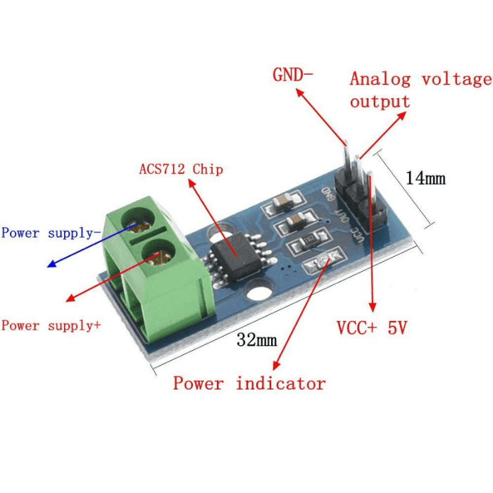 20A ACS712 Current Sensor-Robocraze