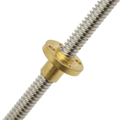 330mm lead screw with trapezoidal threads and copper nut -3D Printing Machine Parts -Robocraze