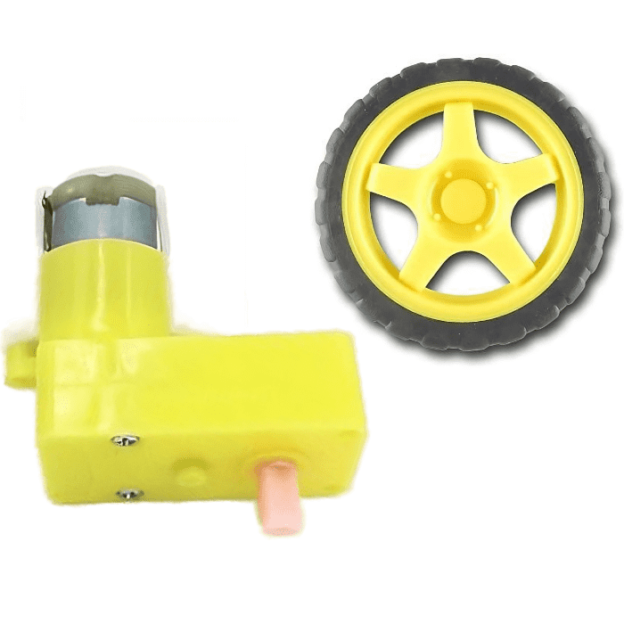 Single Shaft L-Shaped 60 RPM BO Gear Motor with 65X25mm Wheel (4 Sets), great for automation – Robot Motors - Robocraze