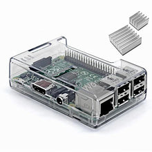 Raspberry Pi Transparent Case + Heat Sink (3pcs)-Robocraze