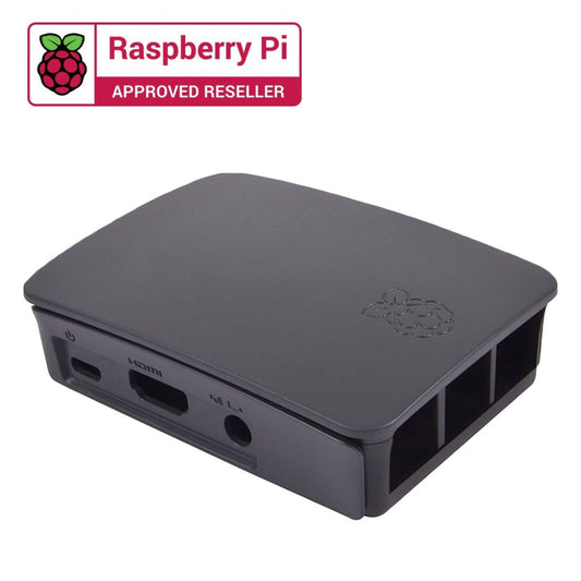 Raspberry Pi 3 Case (Black Grey) – Stylish Official Raspberry Pi Case for Pi 3 in a sleek black-grey design. -Robocraze