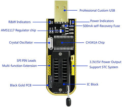 CH341A EEPROM BIOS Programmer – USB programmer for 24/25 series chips. -Development Board -Robocraze