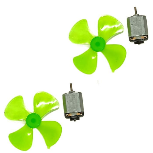 High-Speed DC Motor with Fan (2pcs), perfect for hobby projects & cooling systems – Robot Motors - Robocraze