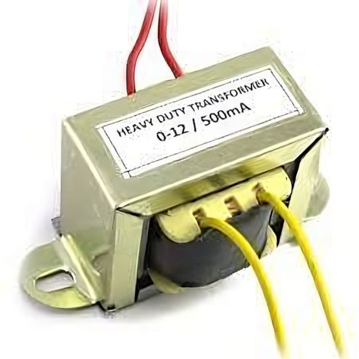 12-0-12 Transformer 500mA – Reliable Electric Transformer for AC step-down voltage. -Electronic Components -Robocraze