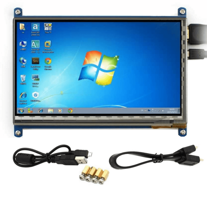 7 inch LCD Capacitive Touch Panel with HDMI and USB Cable-Robocraze