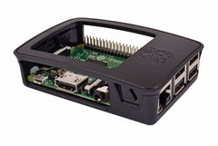 Raspberry Pi 3 Case (Black Grey) – Stylish Official Raspberry Pi Case for Pi 3 in a sleek black-grey design. -Robocraze