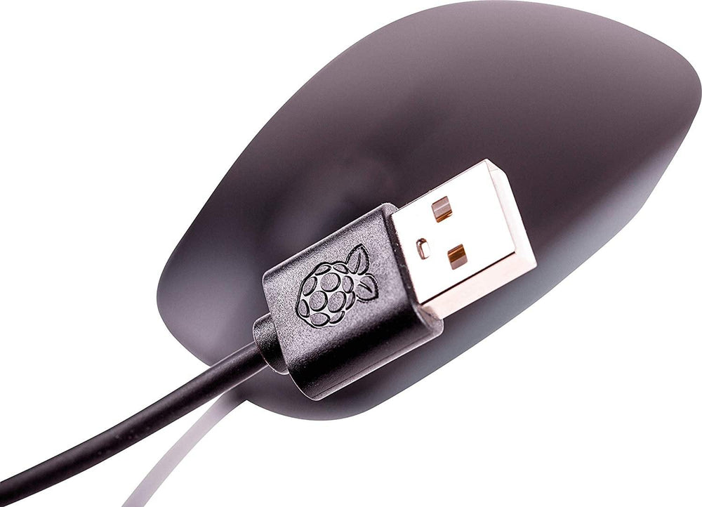 Raspberry Pi Official Mouse Black – Ergonomic Raspberry Pi Mouse with a sleek black design. -Robocraze