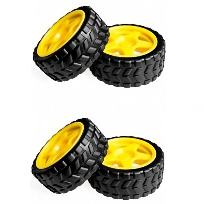 BO Motor Wheels (4 pcs) – Set of BO motor and wheels for DIY robotics – Robot Wheels and Chassis - Robocraze