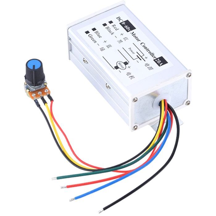 9-60V 20A DC Motor Speed Controller – Adjustable motor speed controller for industrial motors – Robocraze
