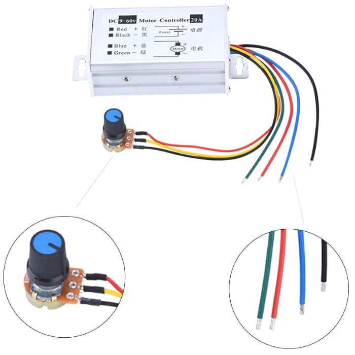 9-60V 20A DC Motor Speed Controller