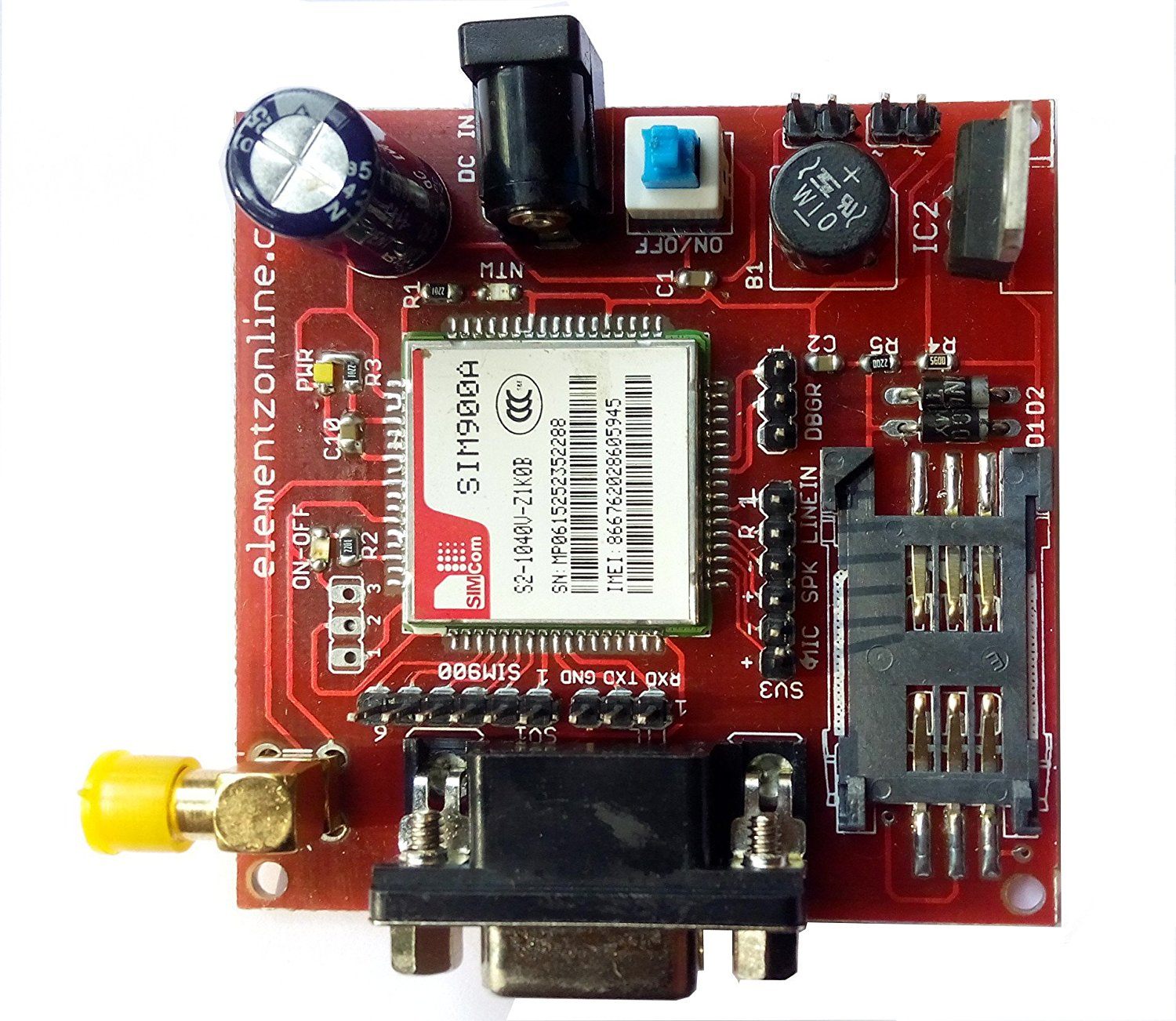Buy Elementz- SIM 900A GSM Modem Module with SMA Antenna Online in ...