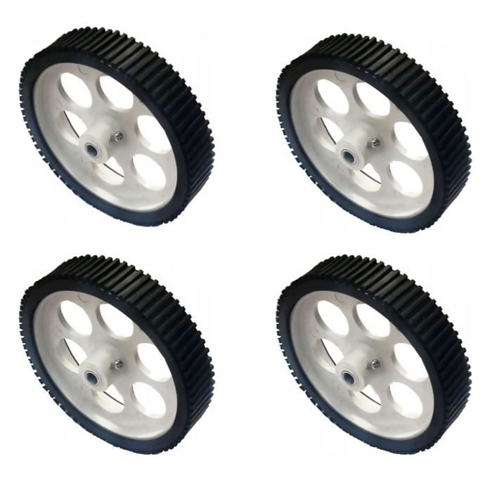10x2cm Gear Motor Robot Wheel (4pcs) – High-traction DC motor wheels. -Robot Wheels and Chassis -Robocraze