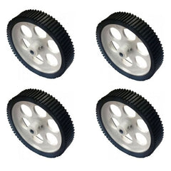 10x2cm Gear Motor Robot Wheel (4pcs) – High-traction DC motor wheels. -Robot Wheels and Chassis -Robocraze