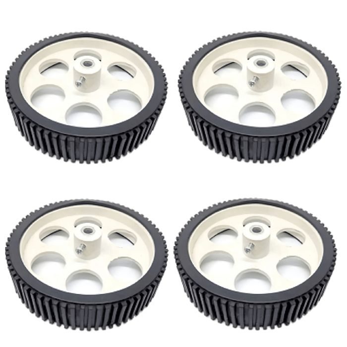 10x2cm Gear Motor Robot Wheel (4pcs) – High-traction DC motor wheels. -Robot Wheels and Chassis -Robocraze