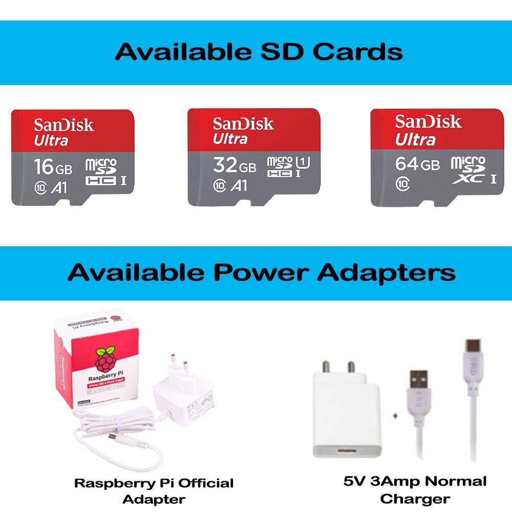 Raspberry Pi4 Ultimate Kit – Kit includes Pi4, case, power adapter, fan, SD cards, sensors & more. -Robocraze