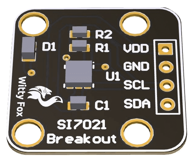 Witty Fox SI7021 Sensor – Breakout board for accurate temp & humidity sensing. -Robocraze